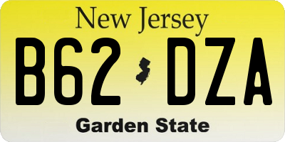 NJ license plate B62DZA