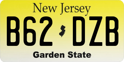 NJ license plate B62DZB