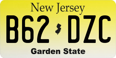 NJ license plate B62DZC