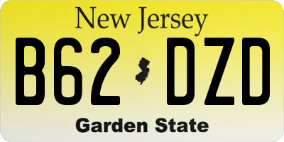 NJ license plate B62DZD