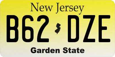NJ license plate B62DZE