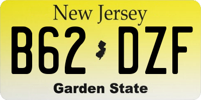 NJ license plate B62DZF