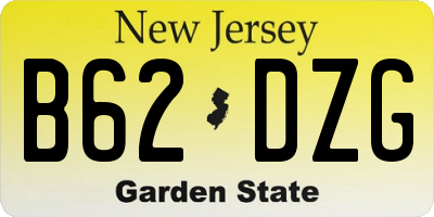 NJ license plate B62DZG