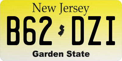 NJ license plate B62DZI