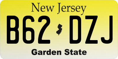 NJ license plate B62DZJ