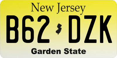 NJ license plate B62DZK