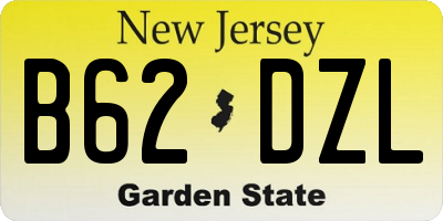 NJ license plate B62DZL