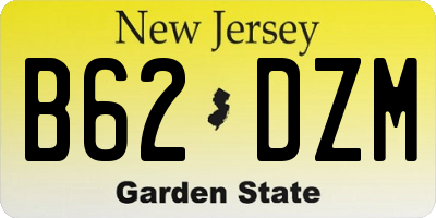 NJ license plate B62DZM