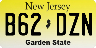 NJ license plate B62DZN