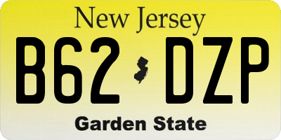 NJ license plate B62DZP