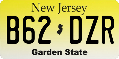 NJ license plate B62DZR