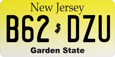 NJ license plate B62DZU