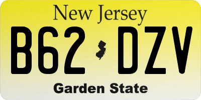 NJ license plate B62DZV