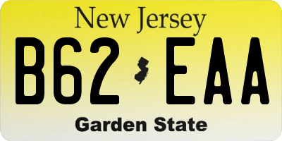 NJ license plate B62EAA