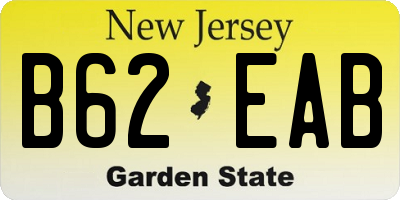 NJ license plate B62EAB