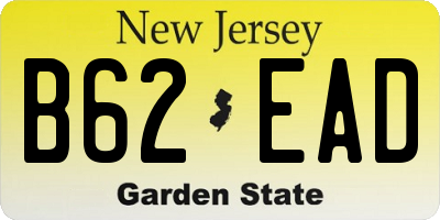 NJ license plate B62EAD