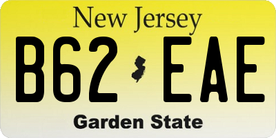 NJ license plate B62EAE