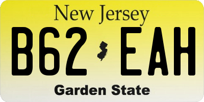 NJ license plate B62EAH