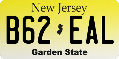 NJ license plate B62EAL