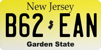 NJ license plate B62EAN