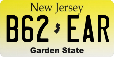 NJ license plate B62EAR