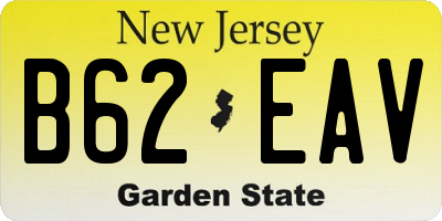 NJ license plate B62EAV