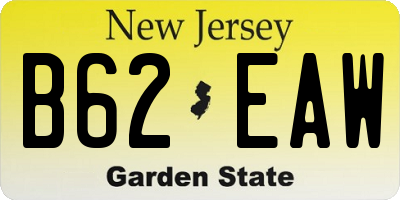 NJ license plate B62EAW