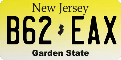 NJ license plate B62EAX