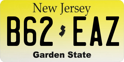 NJ license plate B62EAZ