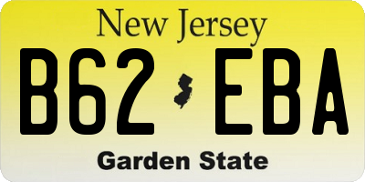 NJ license plate B62EBA