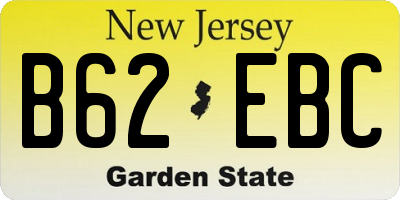 NJ license plate B62EBC