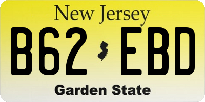 NJ license plate B62EBD