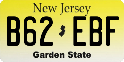 NJ license plate B62EBF
