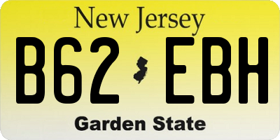 NJ license plate B62EBH