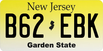 NJ license plate B62EBK