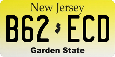 NJ license plate B62ECD