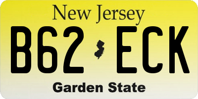 NJ license plate B62ECK