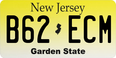 NJ license plate B62ECM