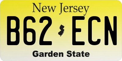 NJ license plate B62ECN