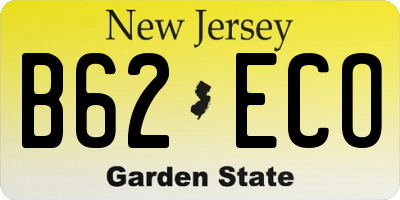 NJ license plate B62ECO