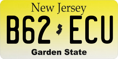 NJ license plate B62ECU