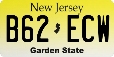 NJ license plate B62ECW