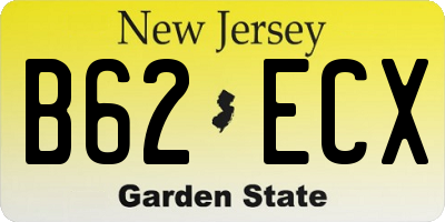 NJ license plate B62ECX
