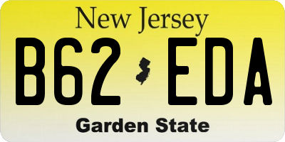 NJ license plate B62EDA