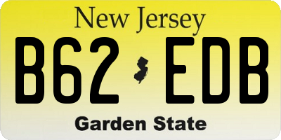 NJ license plate B62EDB