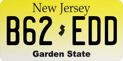 NJ license plate B62EDD