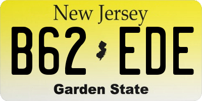 NJ license plate B62EDE