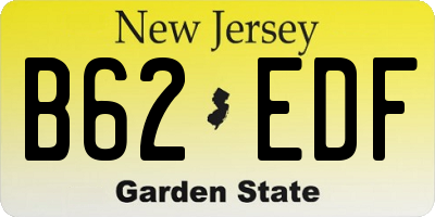 NJ license plate B62EDF