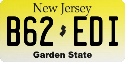 NJ license plate B62EDI