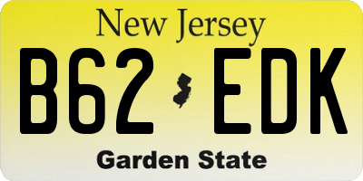NJ license plate B62EDK